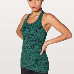 Lululemon Run Cool Green Black Tank - size 8